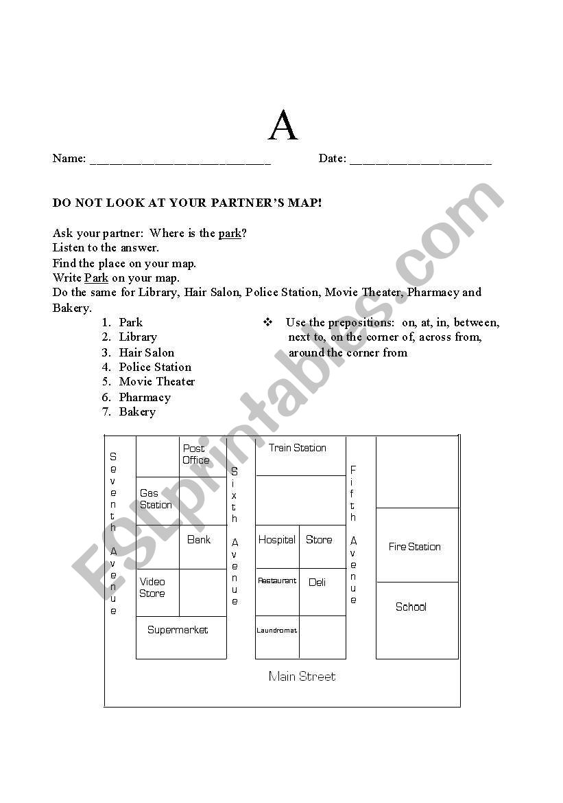 Prepositions of location worksheet