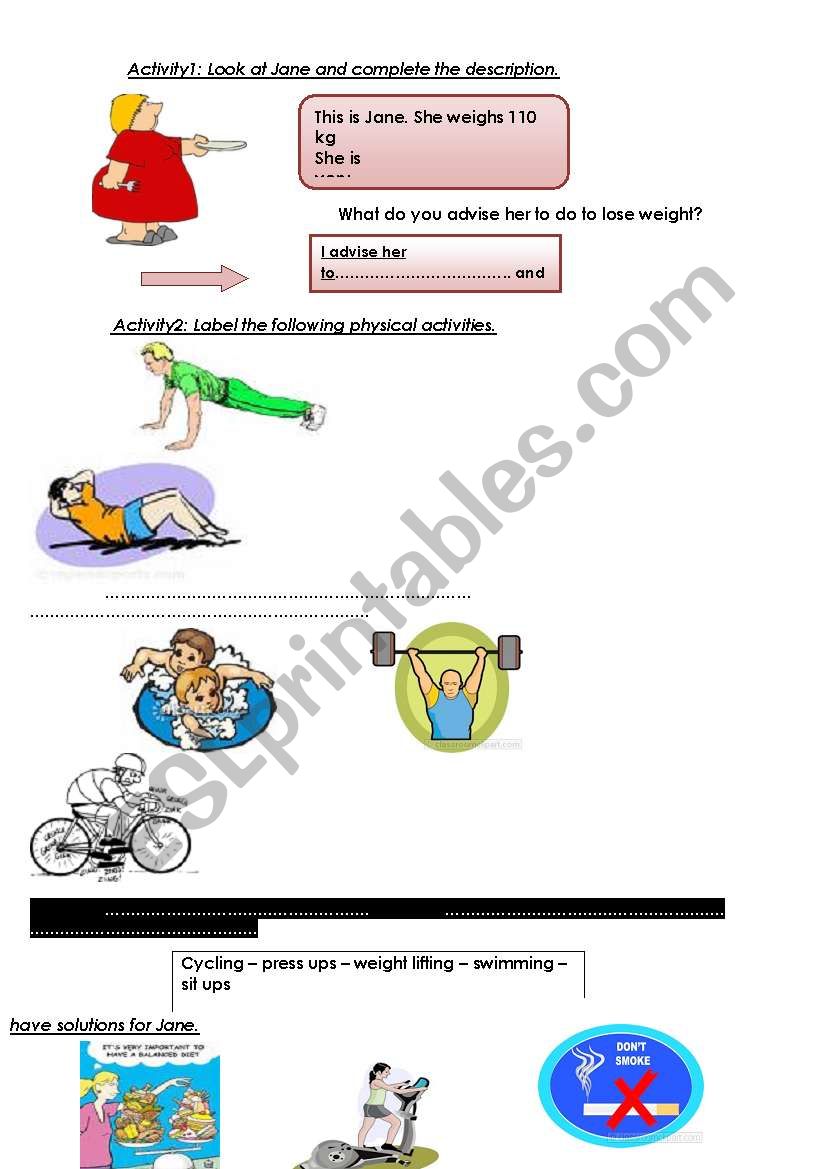 Let´s Keep Fit Esl Worksheet By Rannou