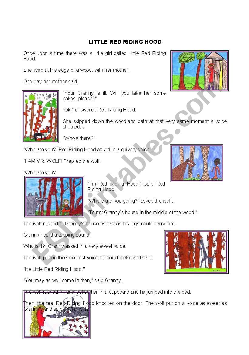 Little red riding hood worksheet