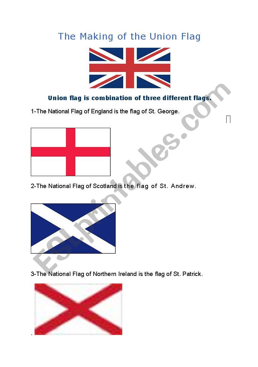 Flag of united kingdom worksheet