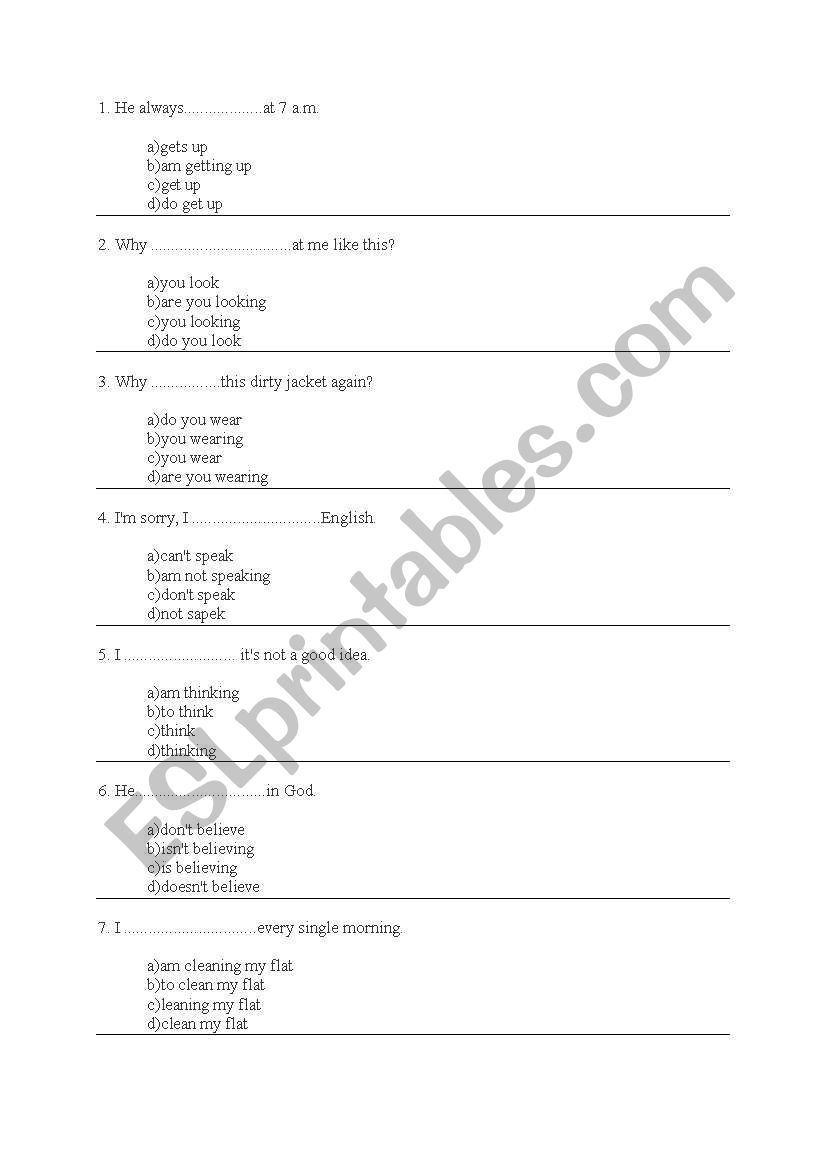 verb to be present simple worksheet