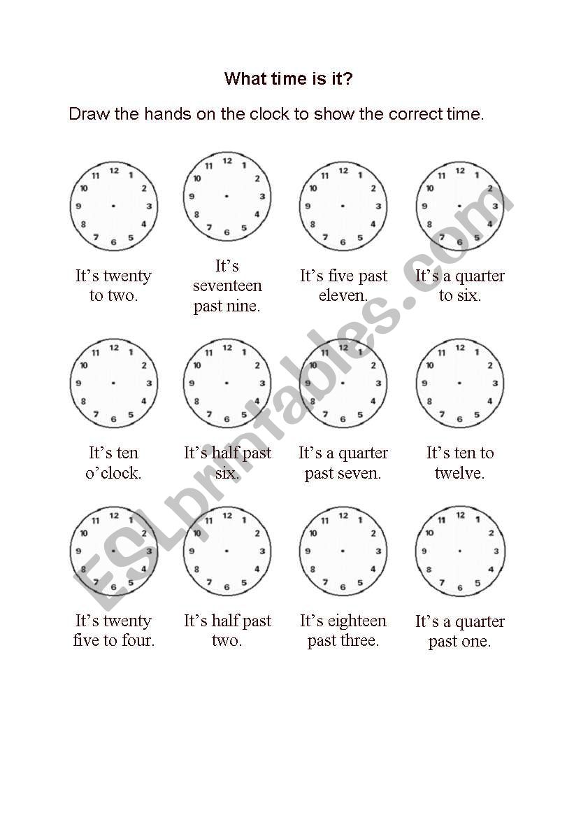 What time is it? worksheet