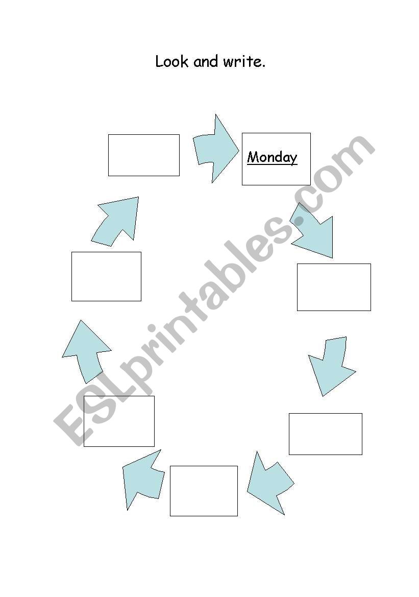 Days of the week worksheet