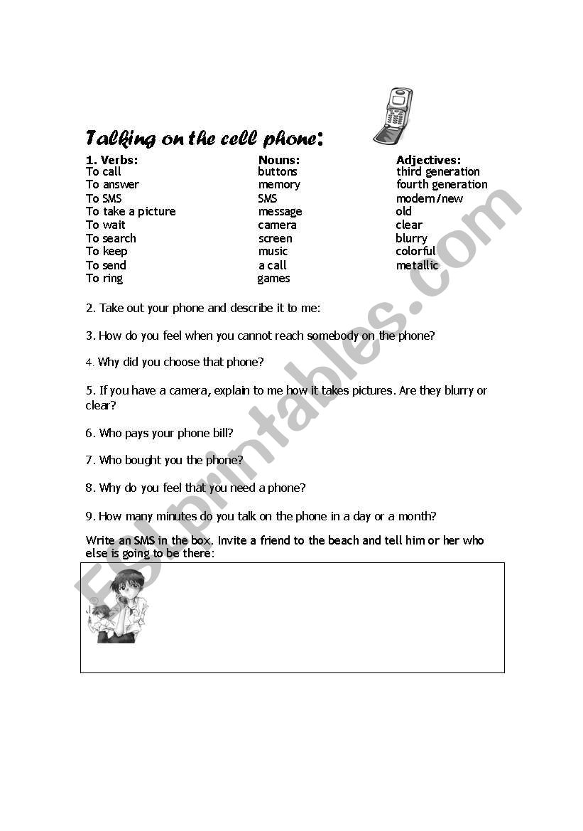 talking on the telephone worksheet