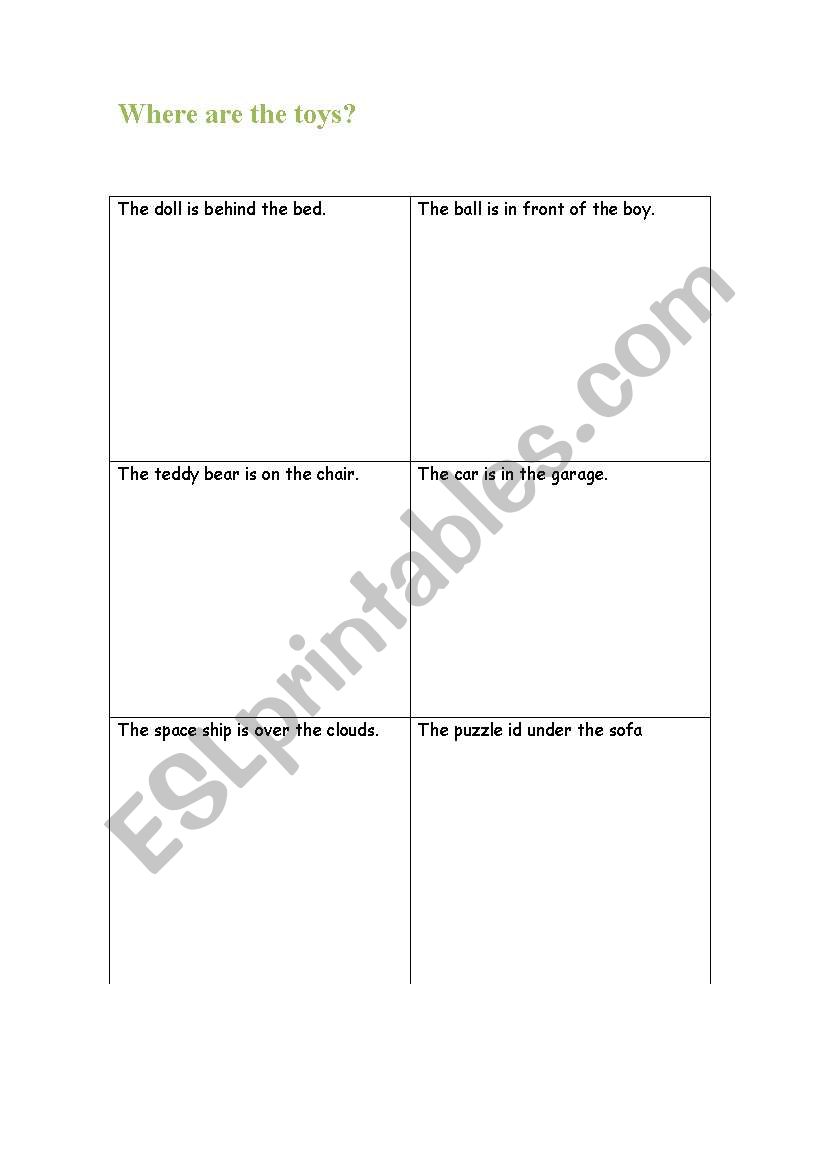 Where are the toys? worksheet