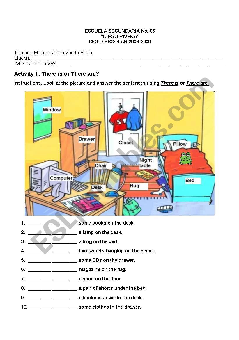 Things In A Bedroom Esl Worksheet By Xegabri