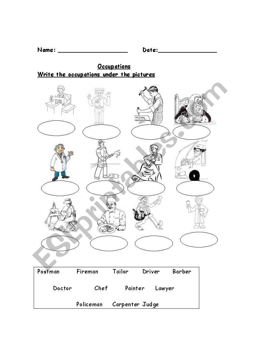English worksheets: Occupations