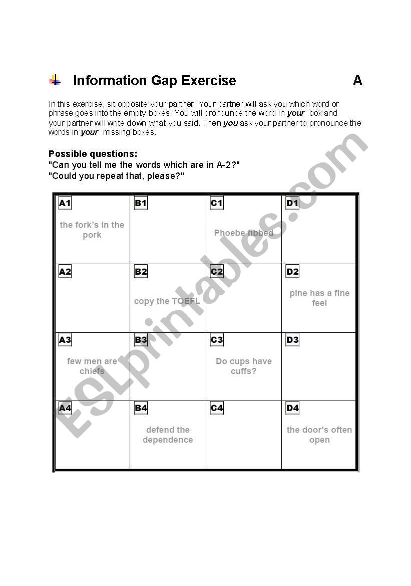 pronunciation f and p worksheet