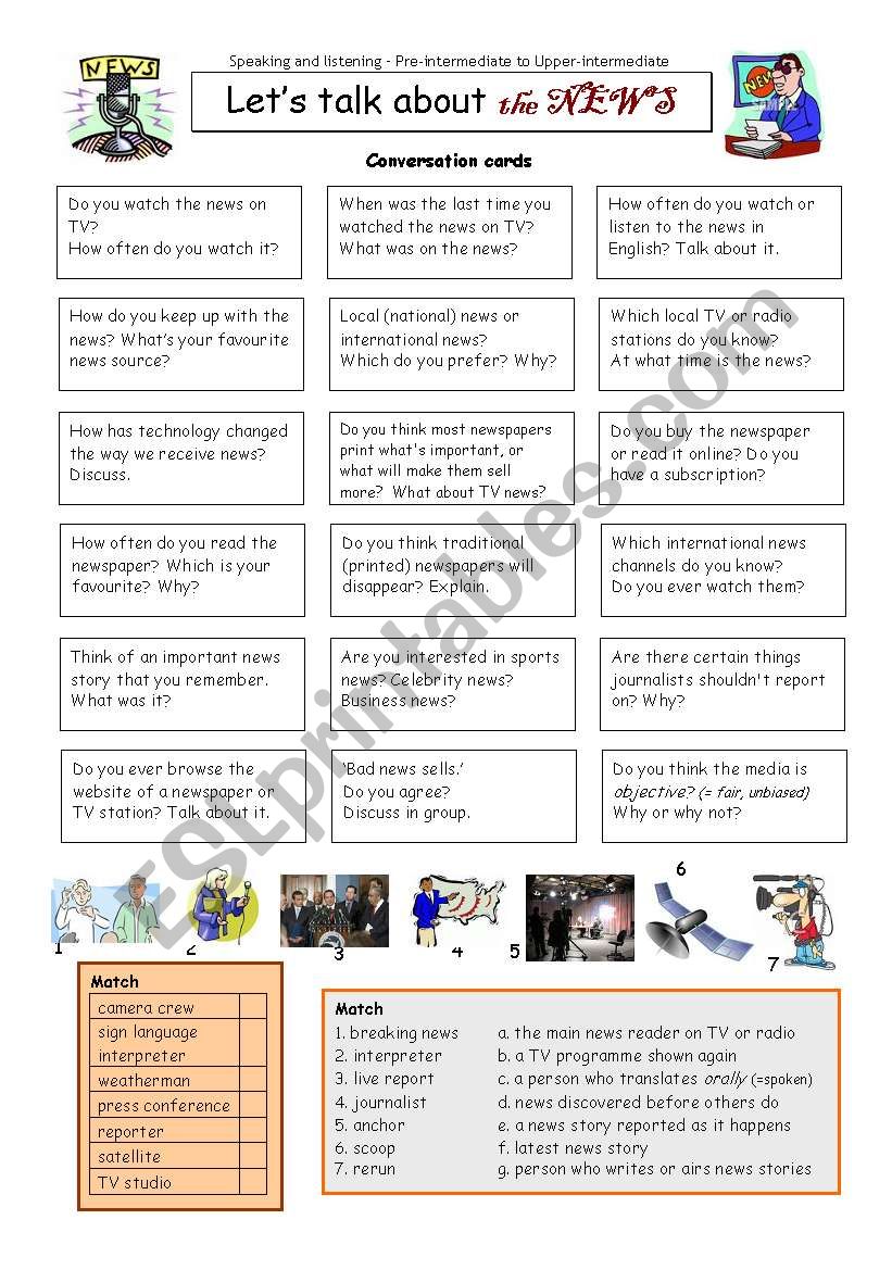 Let´s talk about the NEWS - ESL worksheet by PhilipR