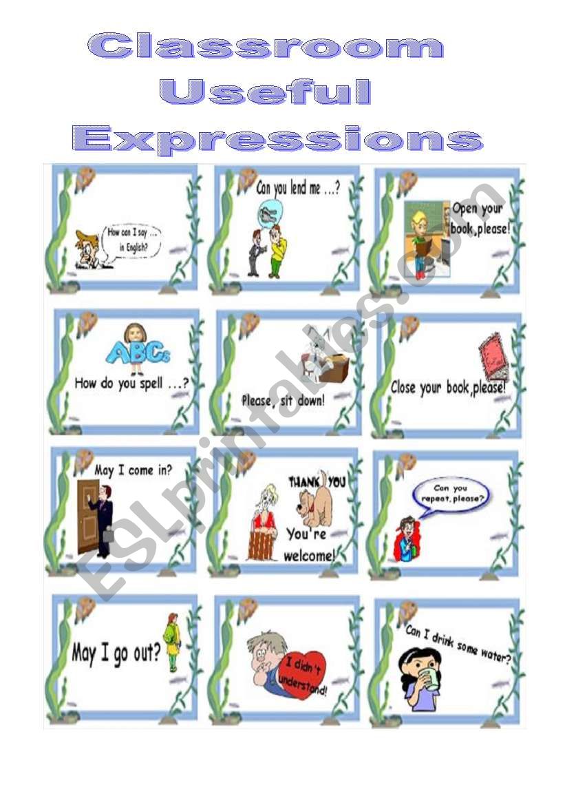 Classroom Useful Expressions ESL Worksheet By Erikaandel