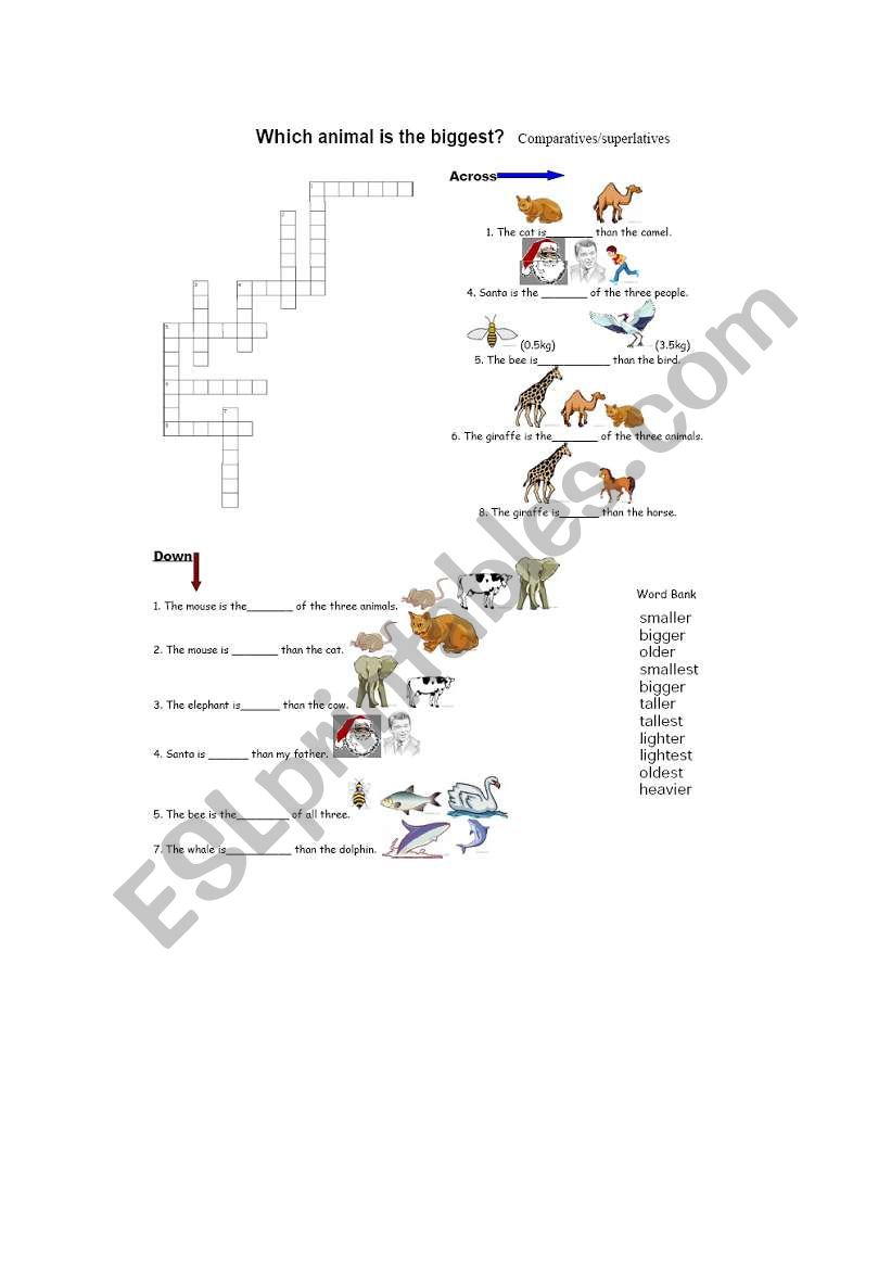 COMPARATIVES worksheet