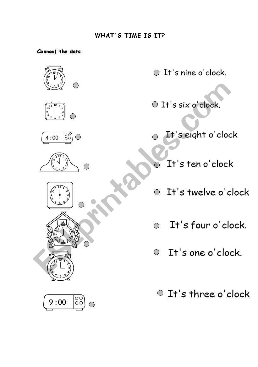 Whats the time? worksheet