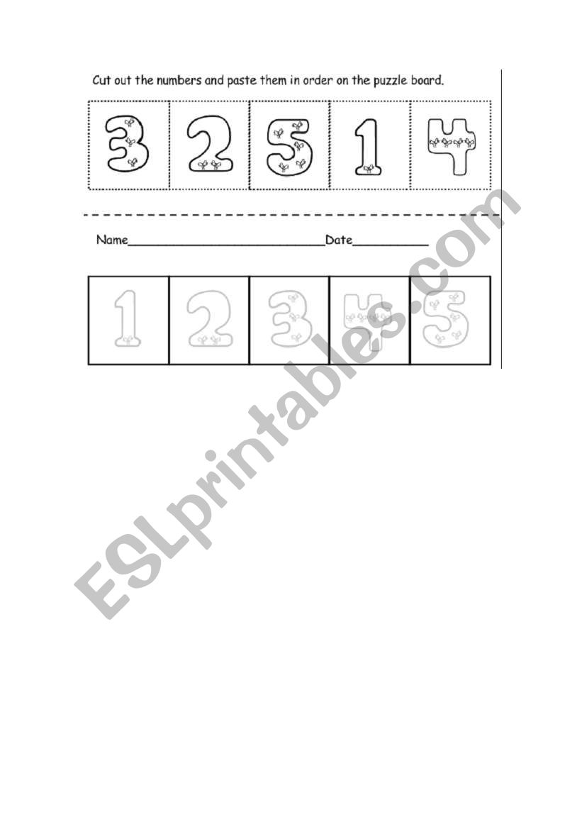 numbers worksheet