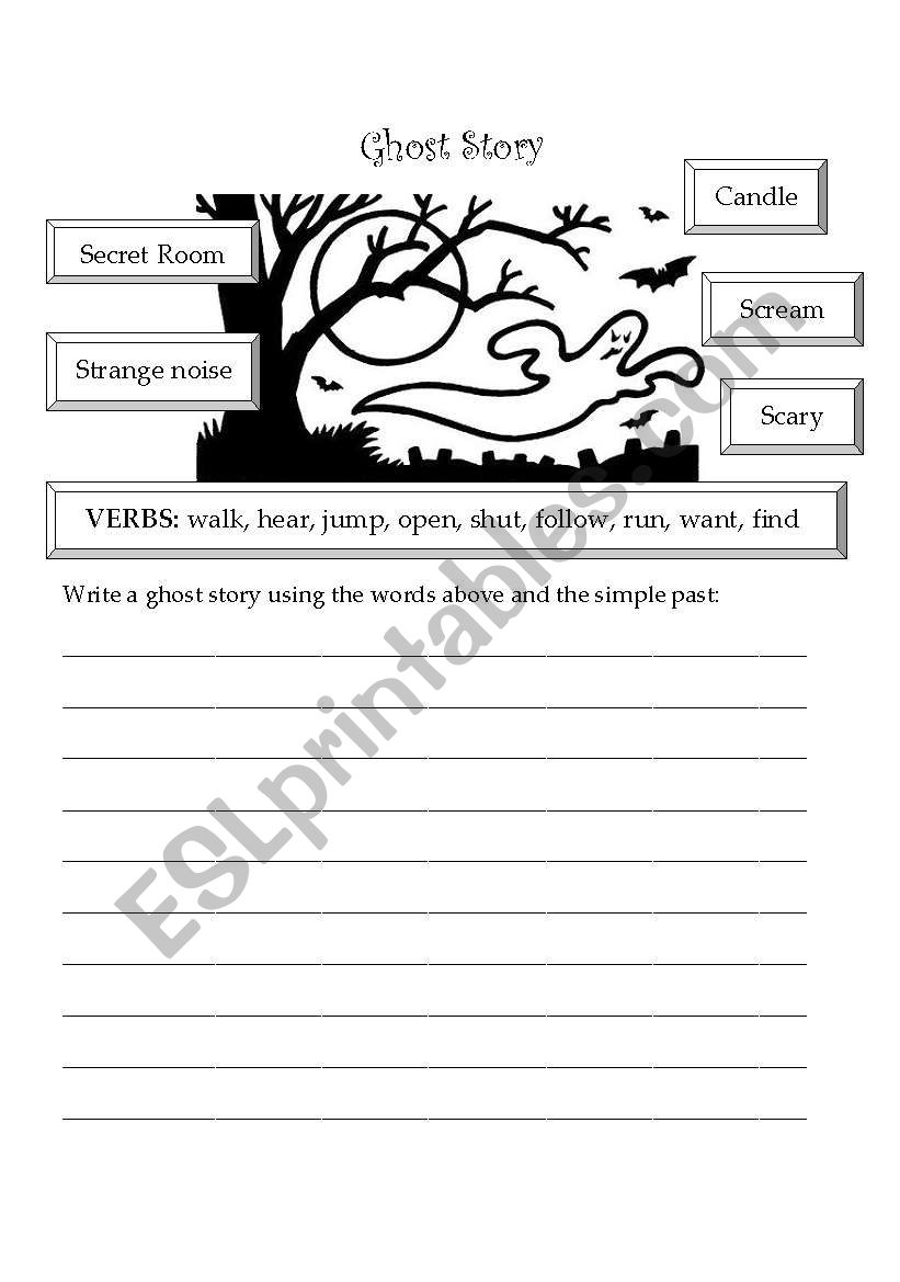 Writing a Ghost Story worksheet