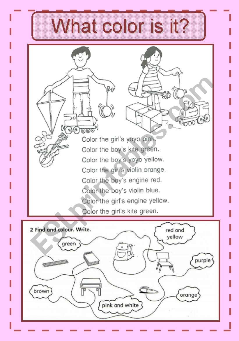 What Color Is It ESL Worksheet By Teacherjusilva