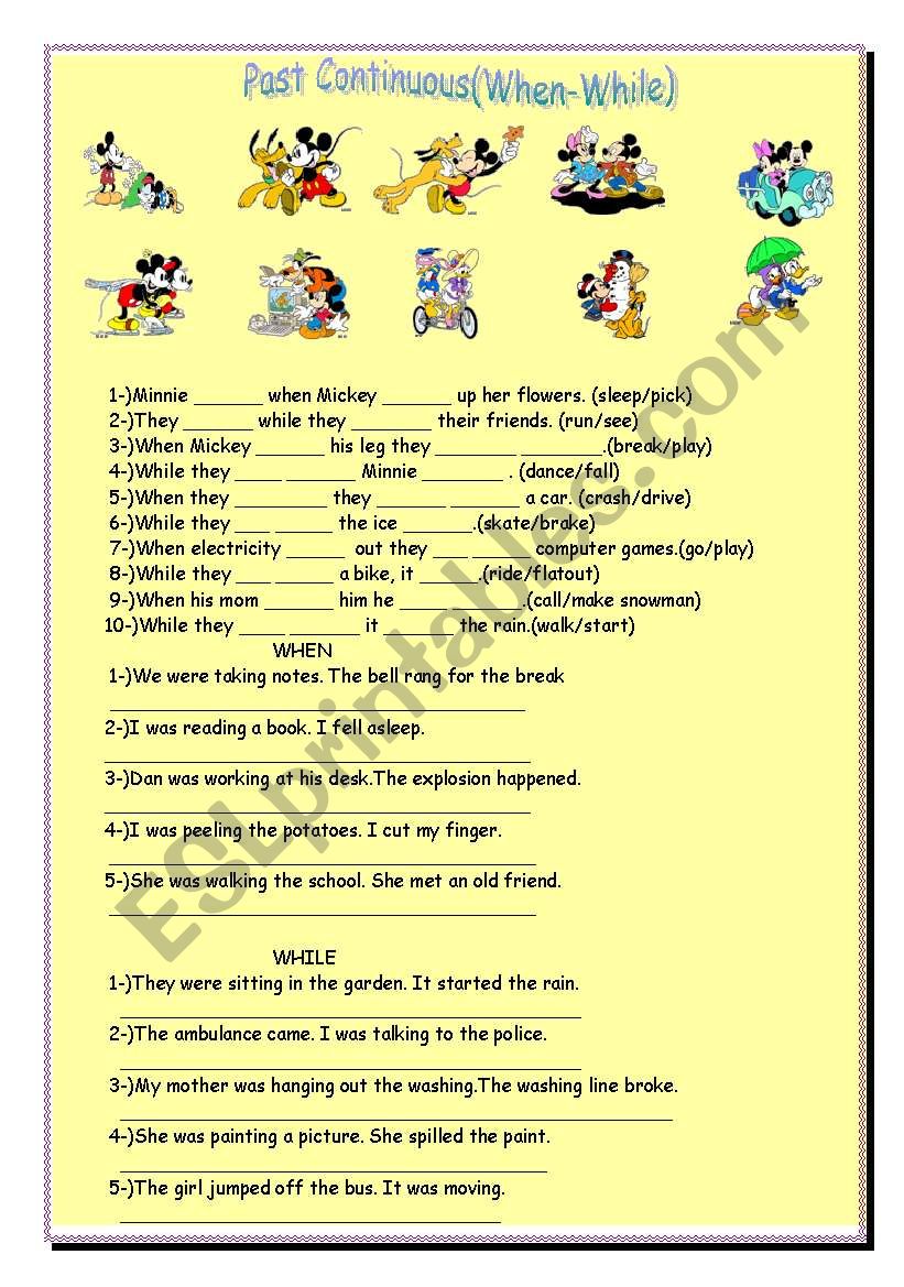 Worksheet For Past Continuous Tense Worksheets For Kindergarten