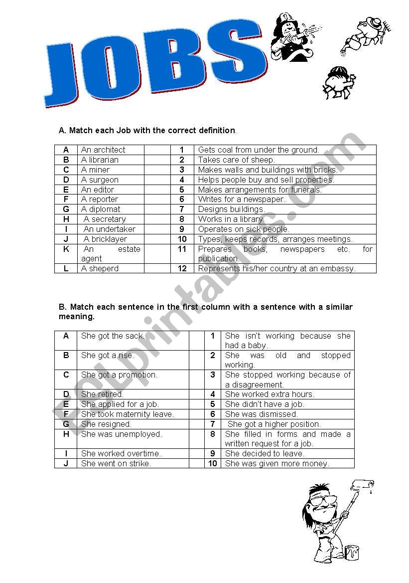 Jobs worksheet