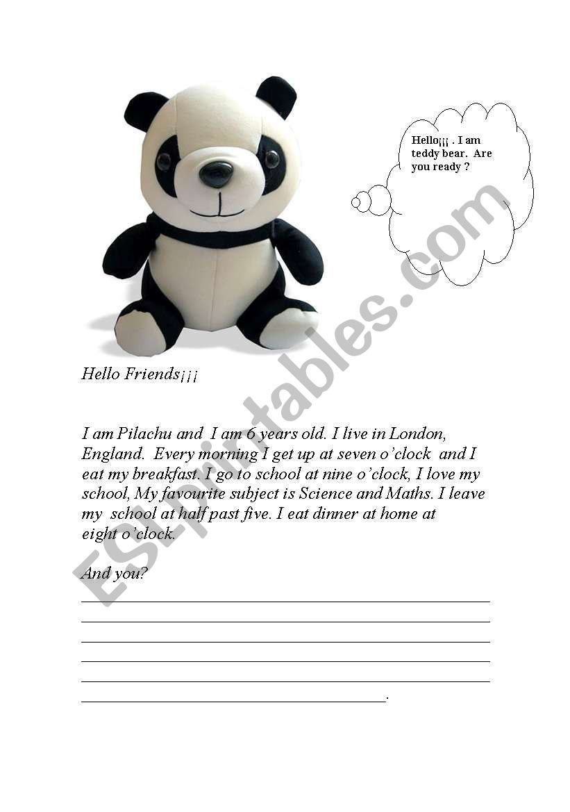 my teddy bear worksheet