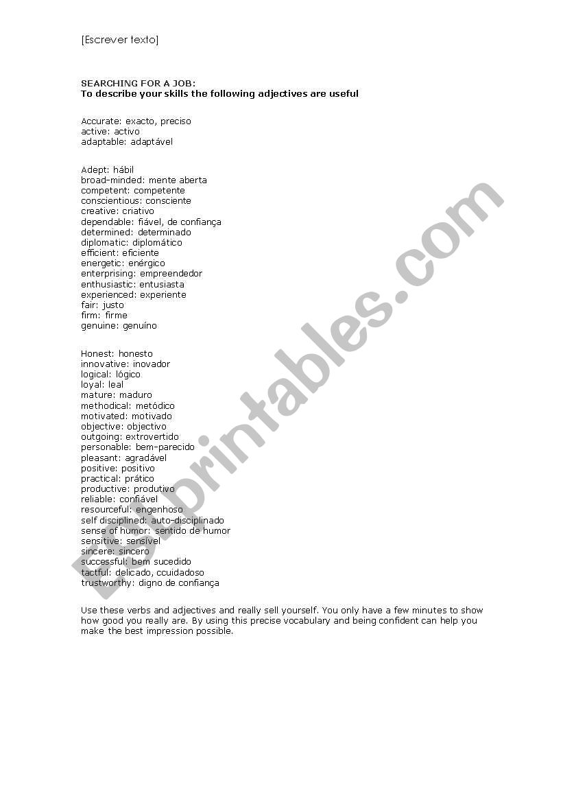 english-worksheets-searching-for-a-job-adjectives