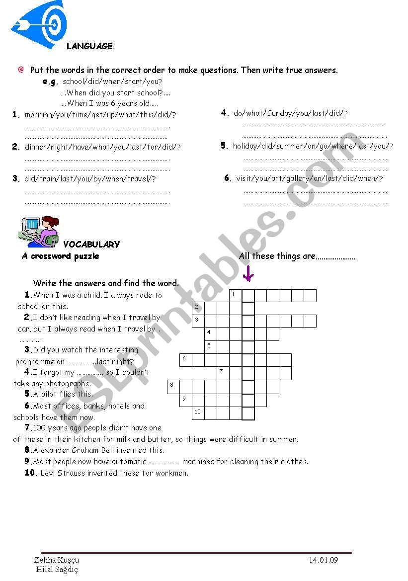 build up and vocabulary puzzle