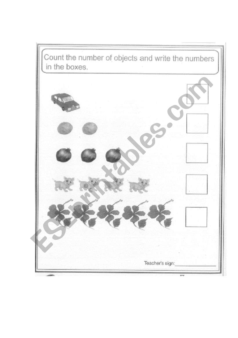 Count and Write numbers worksheet