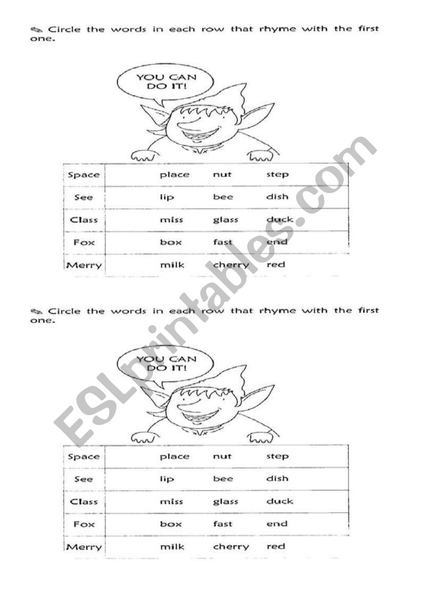 Phonetic exercises worksheet