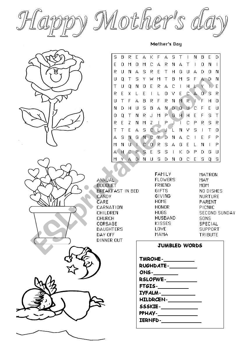 Mother´s Day Esl Worksheet By Dora Martins