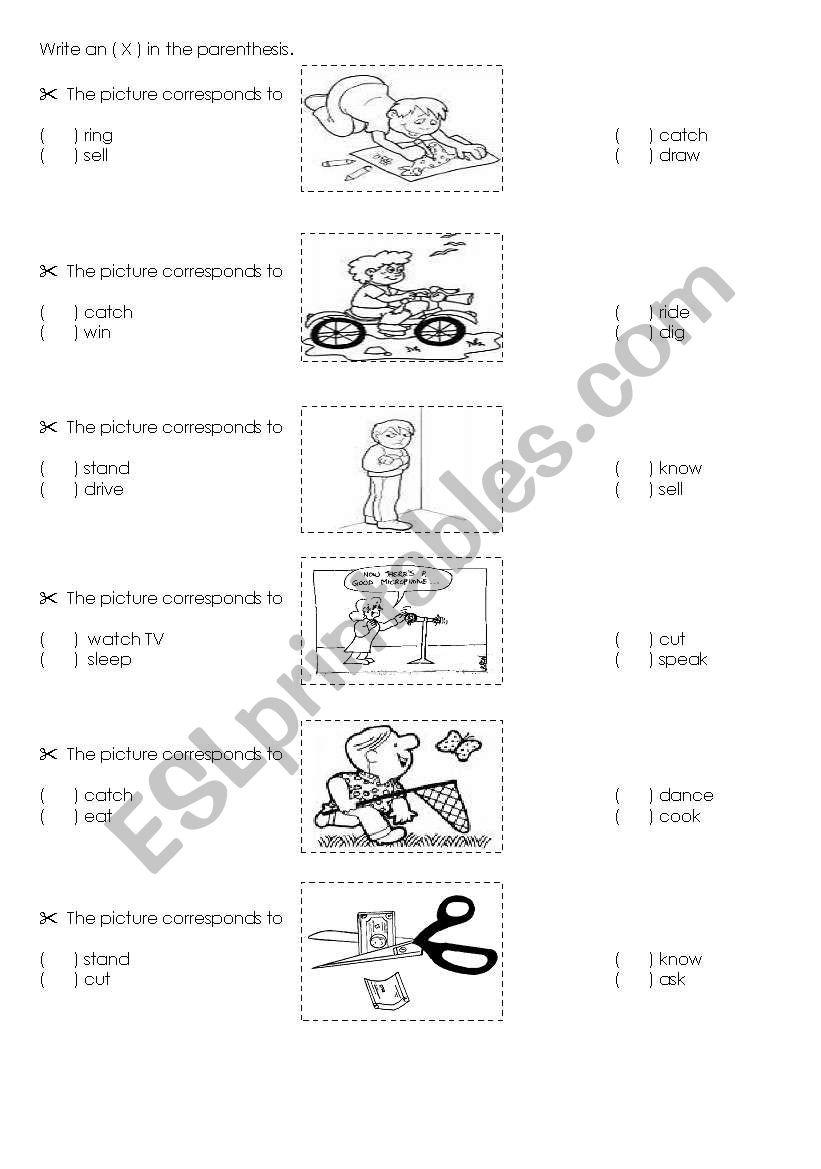 Identifying Verbs worksheet