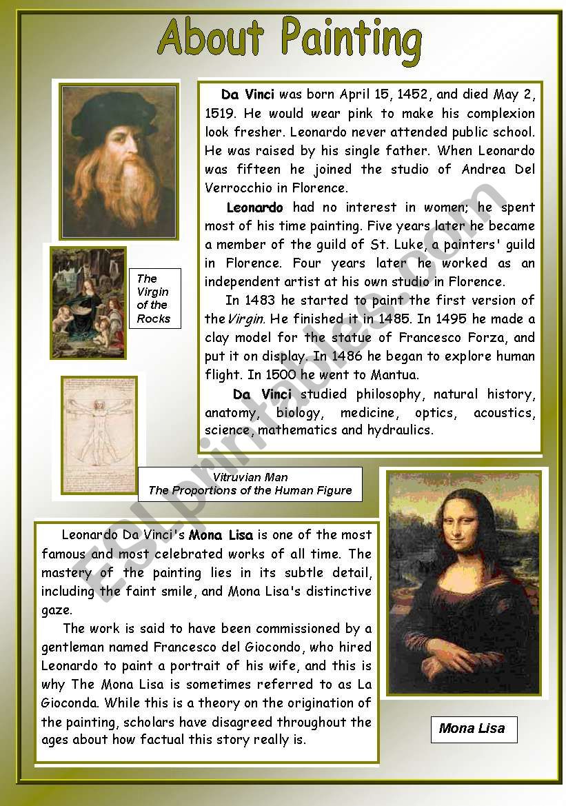 About Painting - Leonardo Da Vinci
