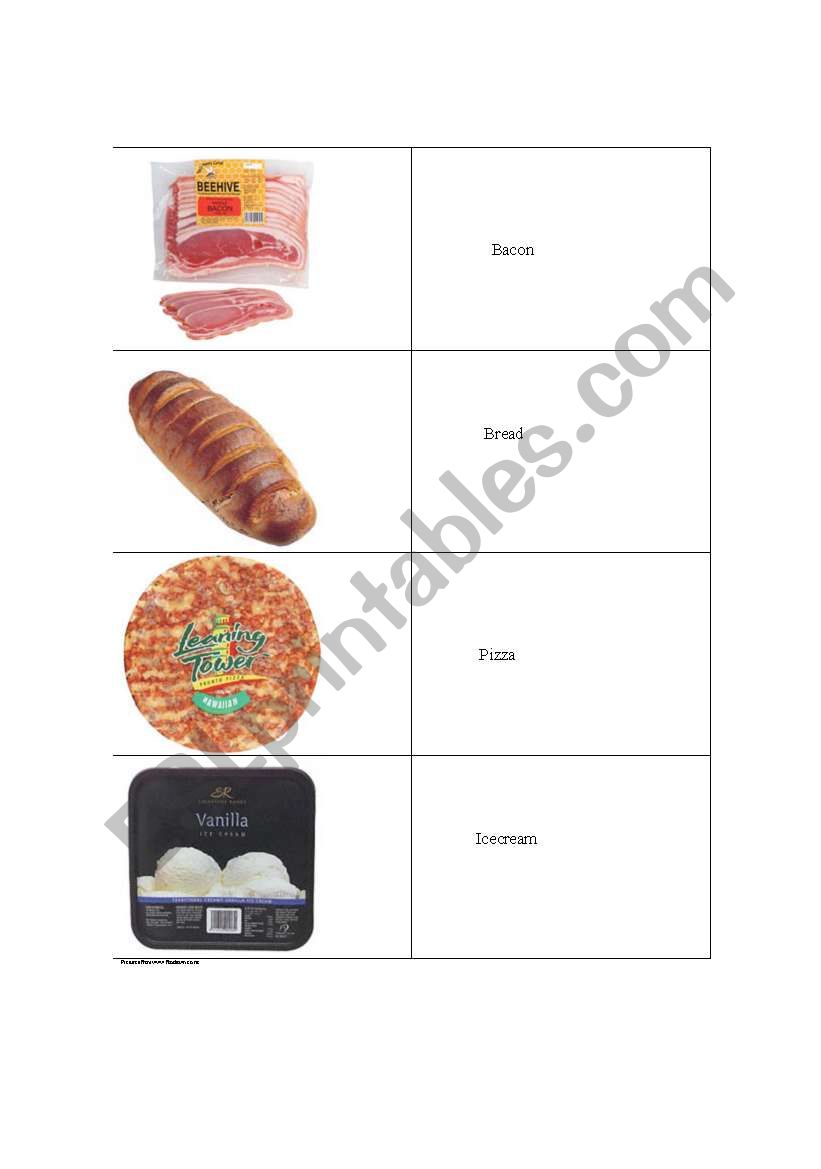 Foodcards 5 worksheet