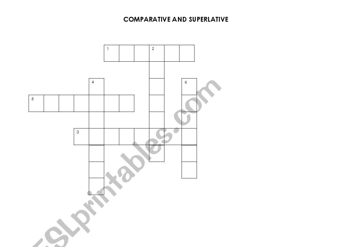 comparative and superlative crossword puzzle