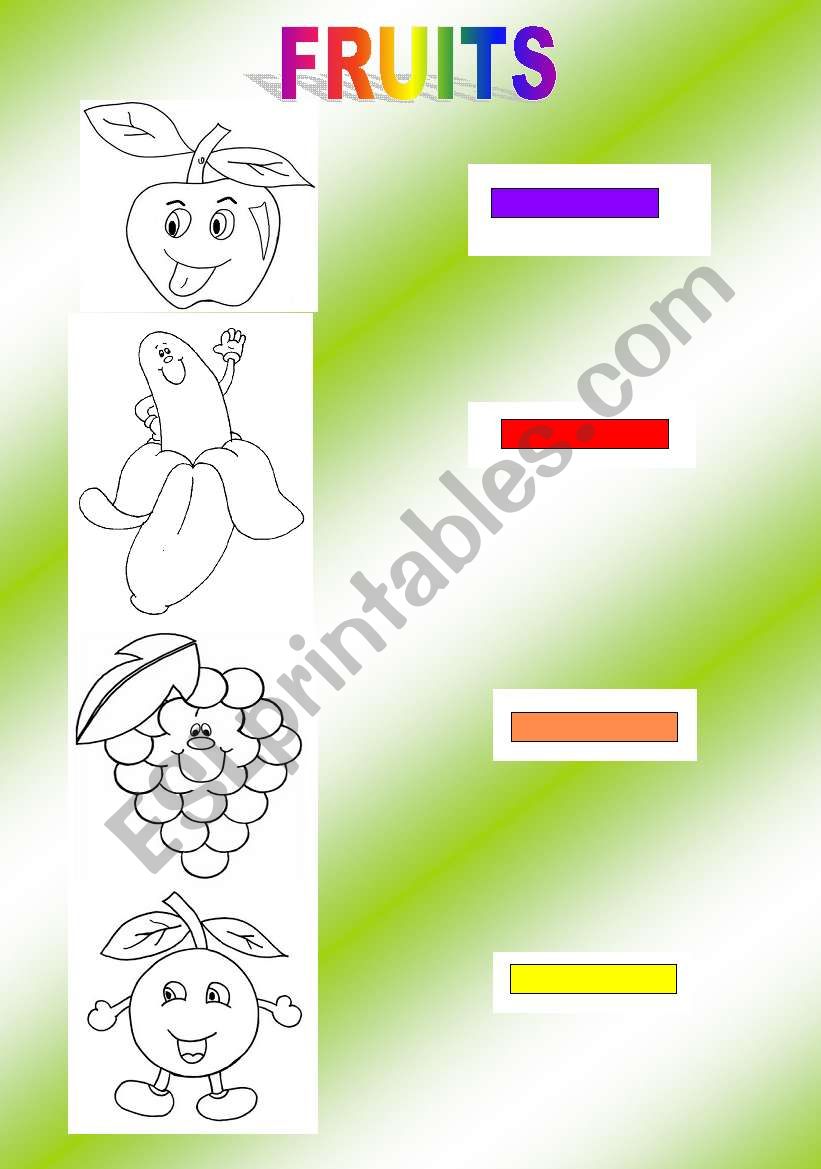 fruits worksheet