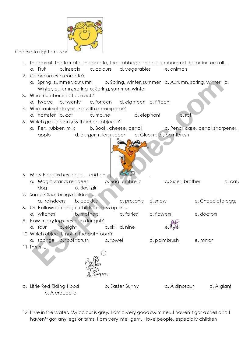 general vocabulary worksheet