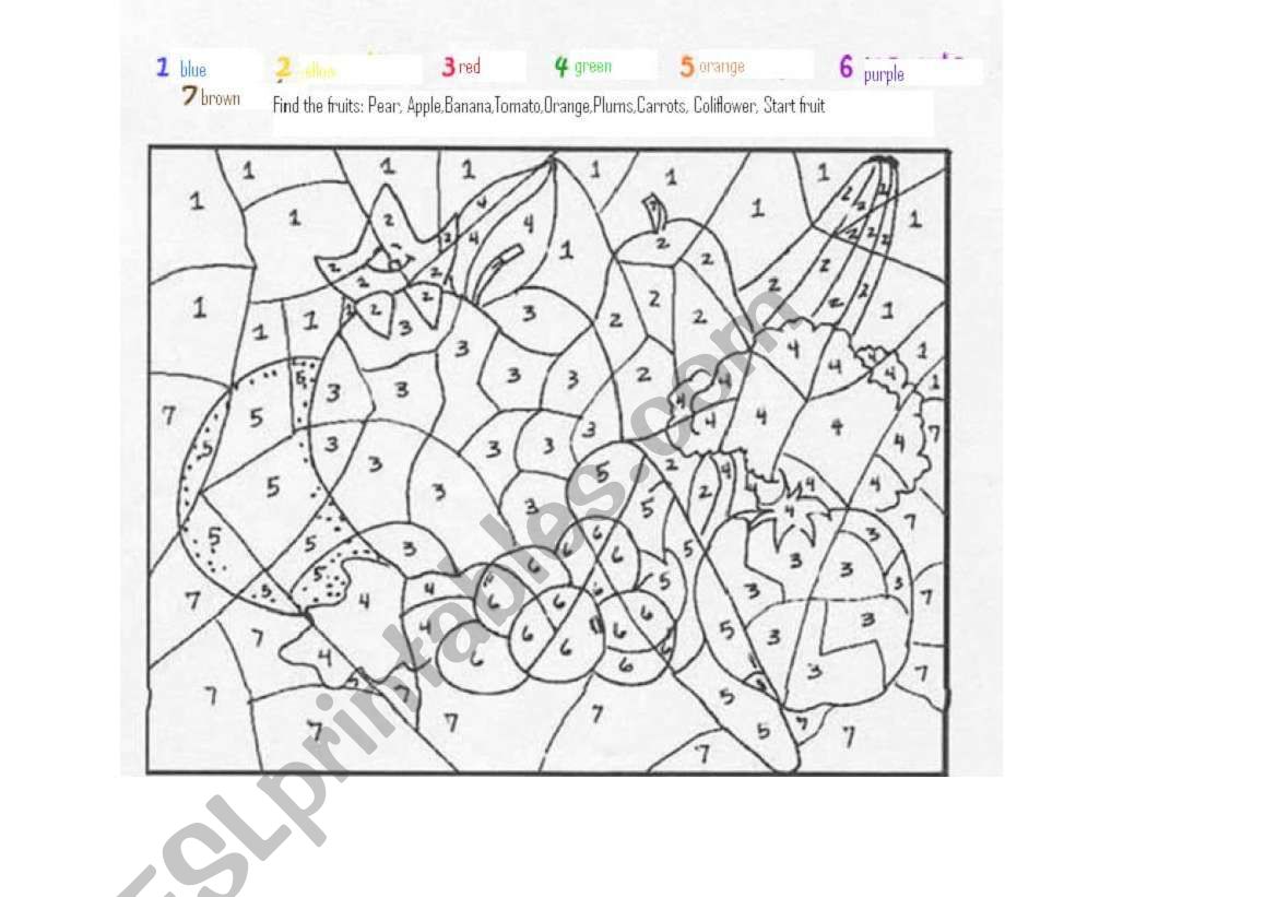 fruit and colours worksheet