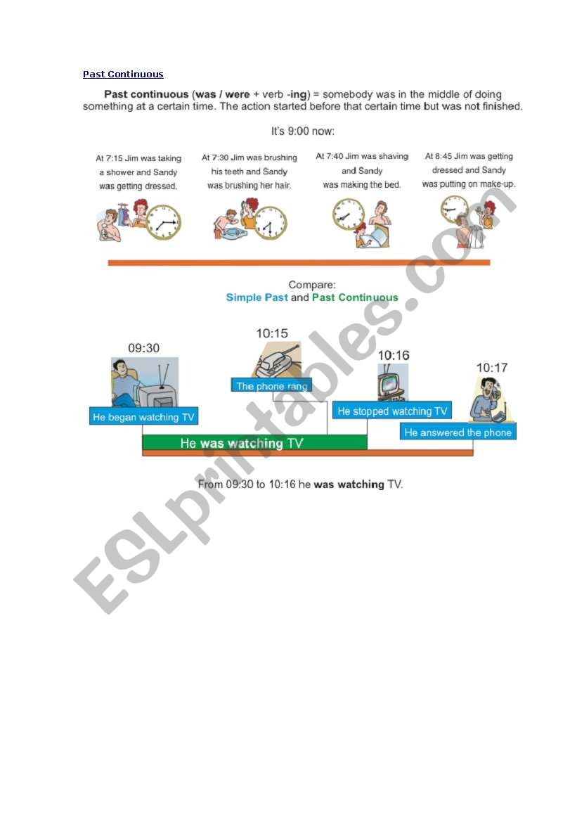 Past Continuous worksheet