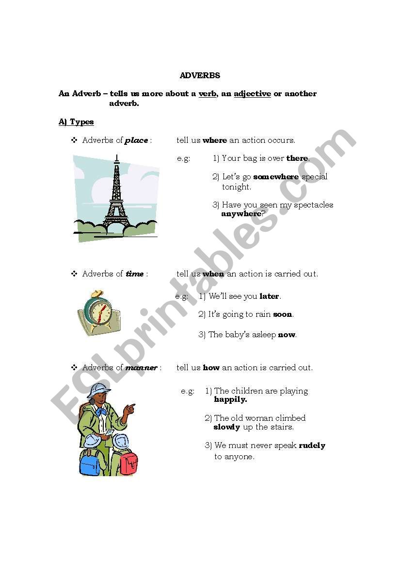 adverbs worksheet