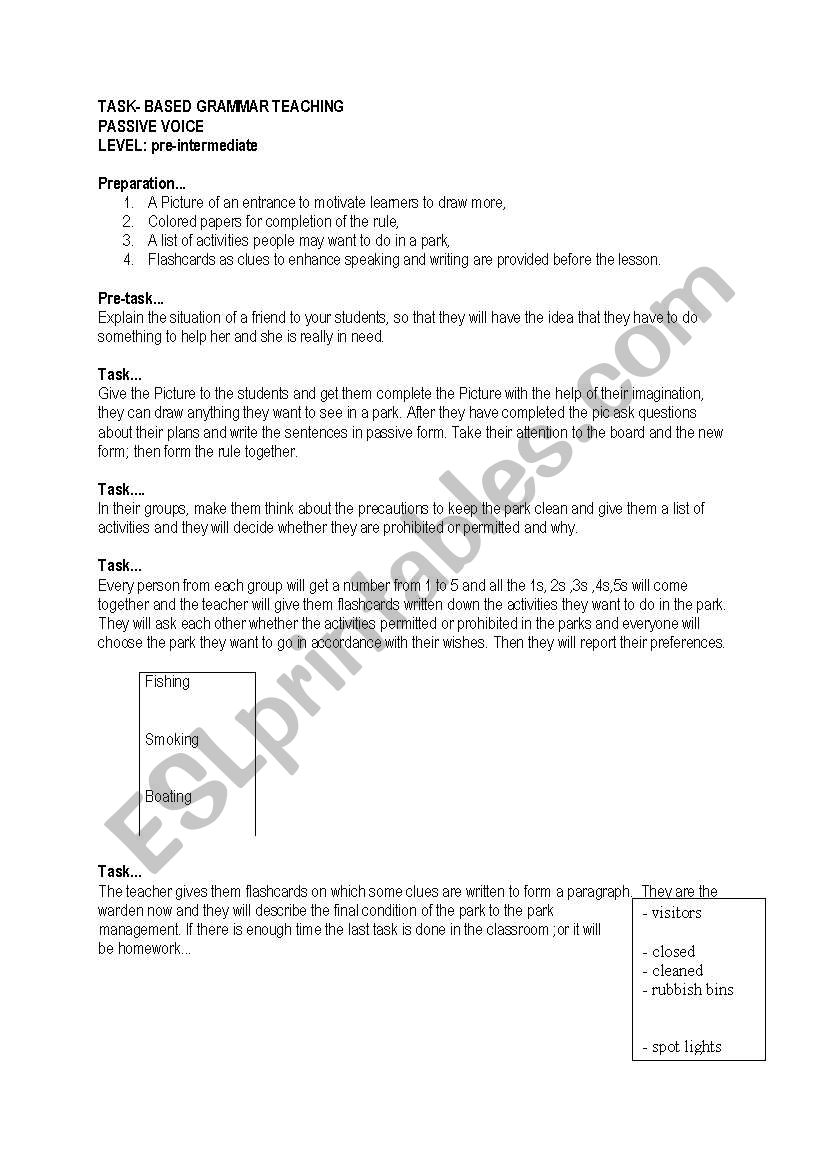 passive worksheet