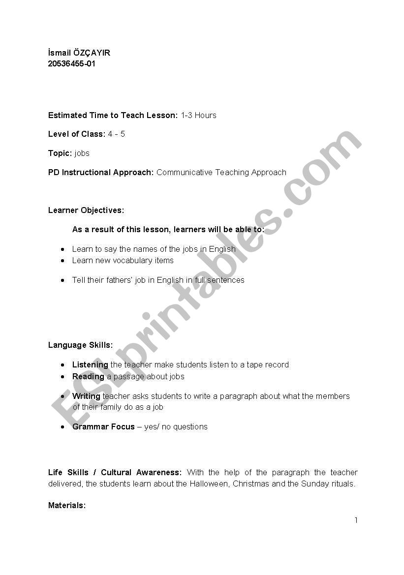 plan worksheet