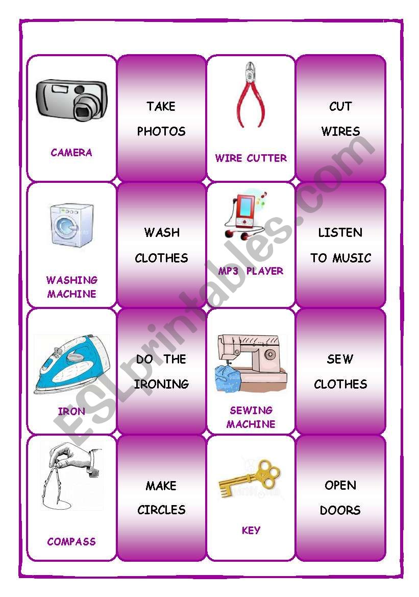 Useful things - Passive - Flashcards - ESL worksheet by kelilli