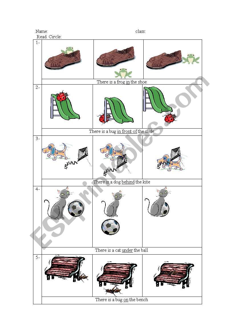 prepositions worksheet