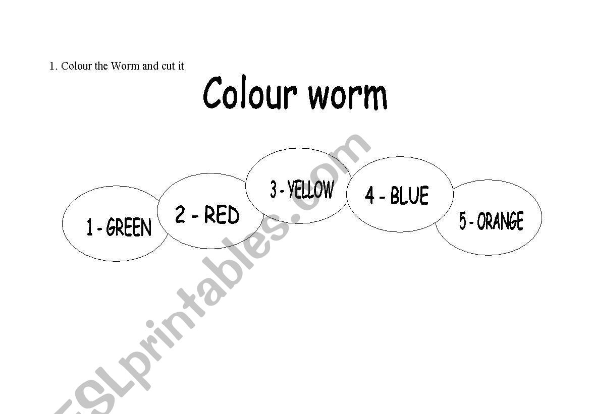 colour worm worksheet