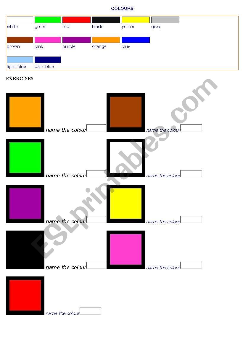 color worksheet