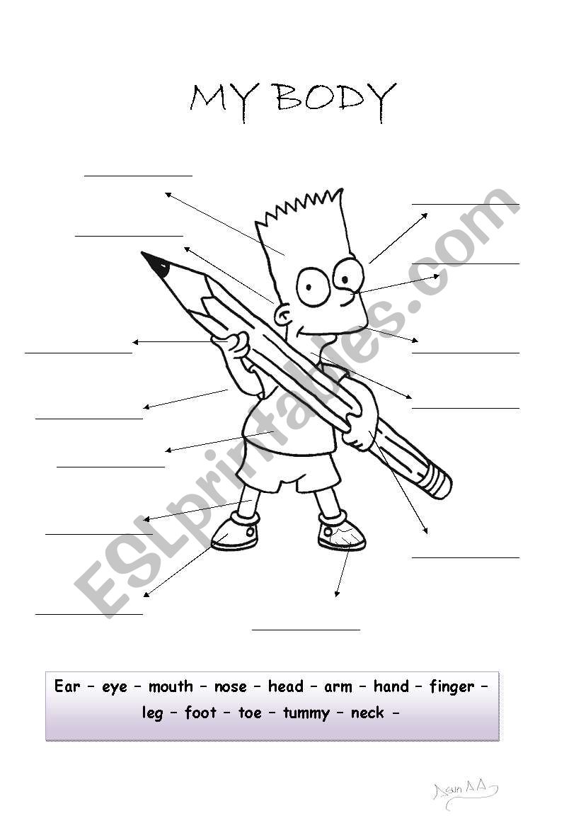 Bart´s body - ESL worksheet by asunaller