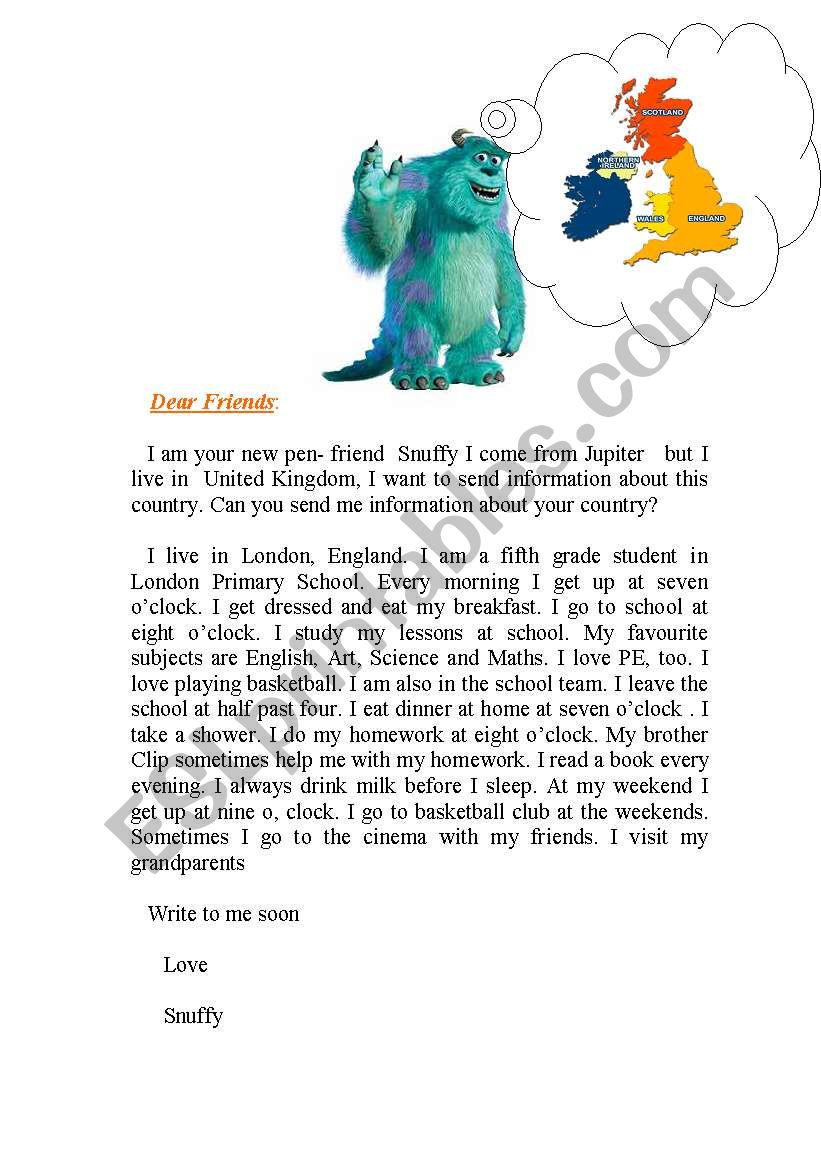 my monster worksheet