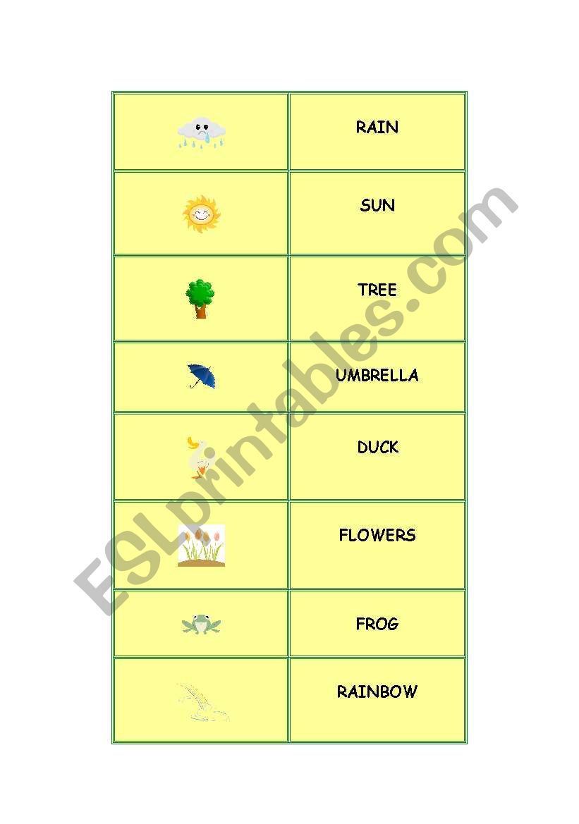 spring matching game worksheet