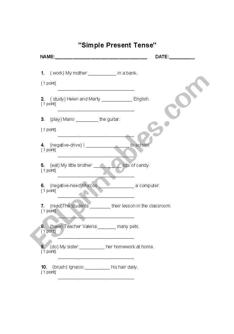 paper worksheet