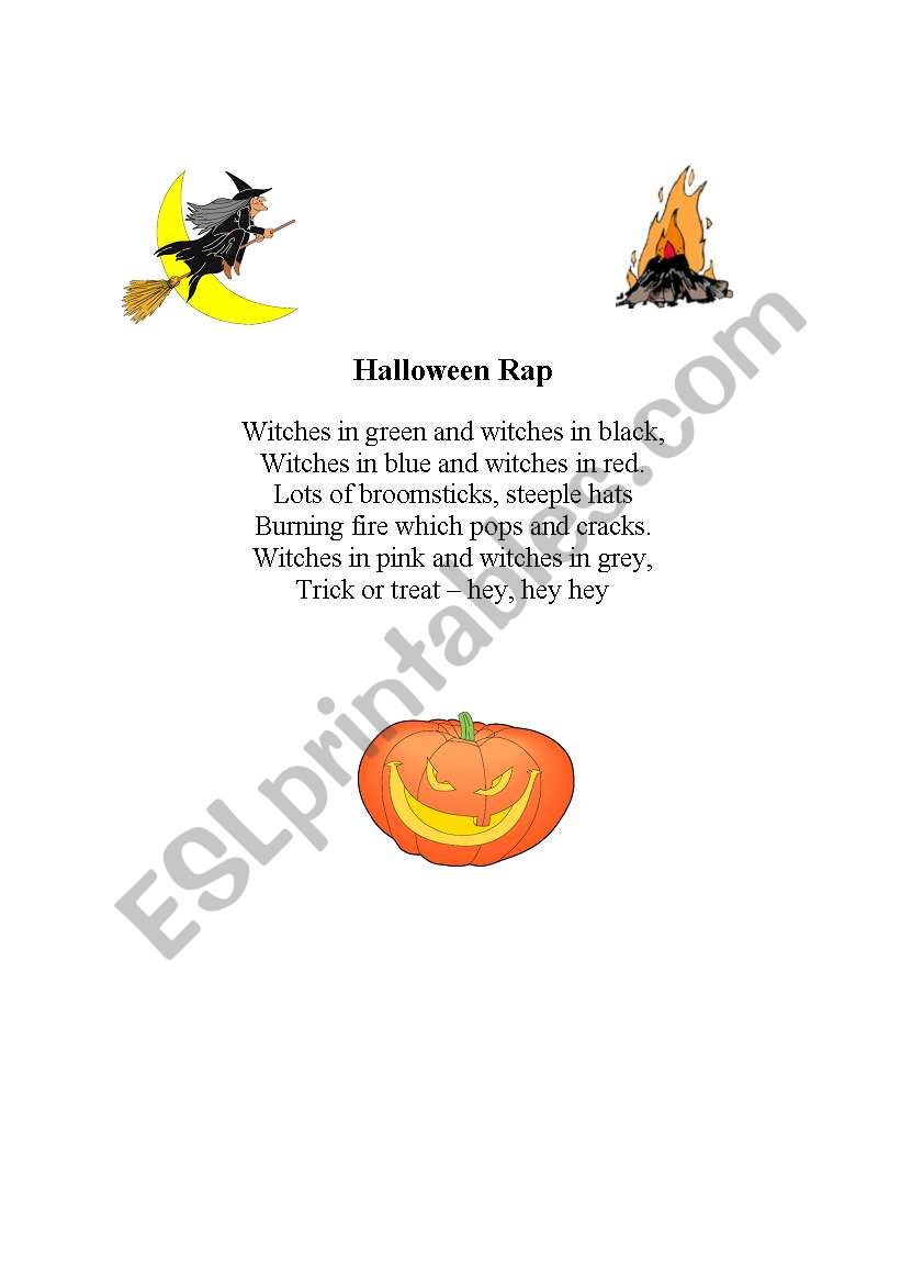 Halloween Rap worksheet