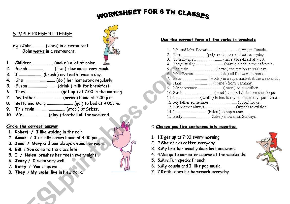 Simple Present Tense Live Worksheet For Grade 3