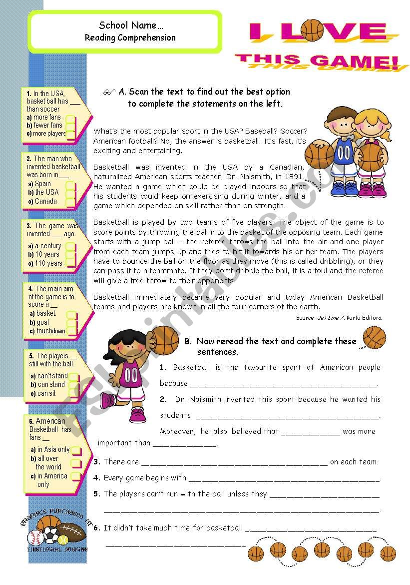 Basketball-A-New-Game-Reading-Comprehension-Exercises 24973