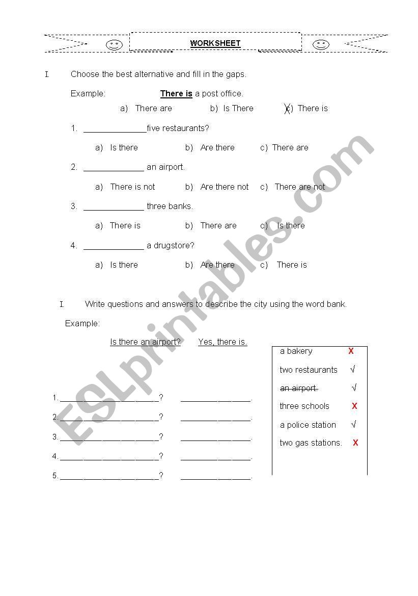 there is and there are worksheet